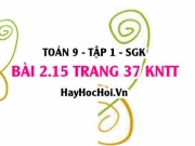 Bài 2.15 trang 37 Toán 9 tập 1 Kết nối tri thức: Bất Đẳng...